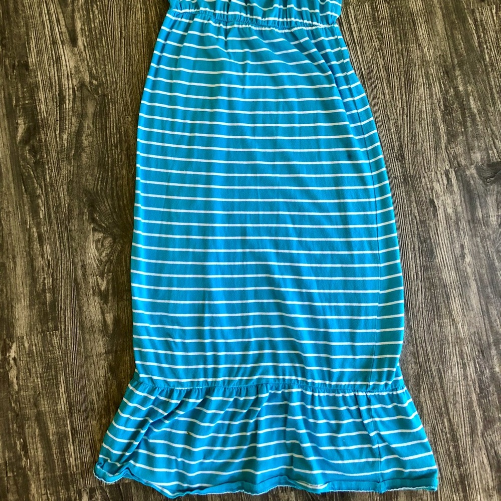 Summer Blue and White Stripe Sun Dress - Picture 2 of 5